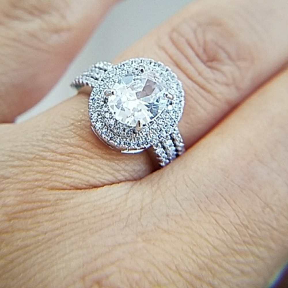 14k Gold plated 2ct Oval Engagement Ring
